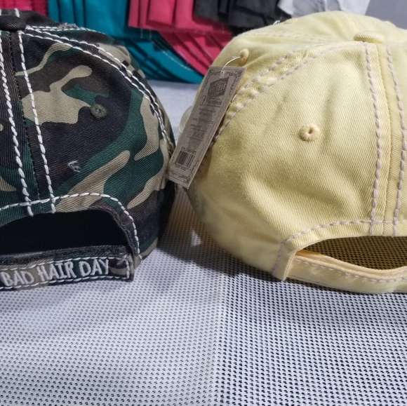 Bundle Vintage Style Hats Good Vibes and Bad Hair Day Design (2 pack) - Picture 4 of 7